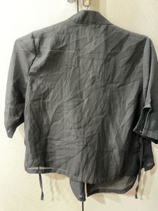 Sheer Black Kimono Style Blouse