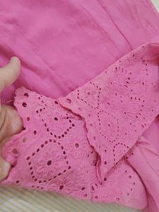 Beautiful and Elegant Rose Pink Embroidered Kurta