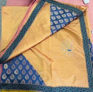 Stunning Silk Saree with Peacock Motif