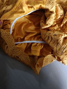 Mustard Lace Peplum Top