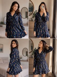 Navy Floral Mini Dress