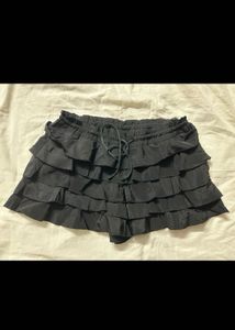 Black Ruffle Mini Skirt