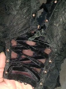 Black Lace Corset Bralette