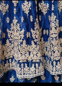 bust 42 Royal Blue Embroidered Lehenga Choli