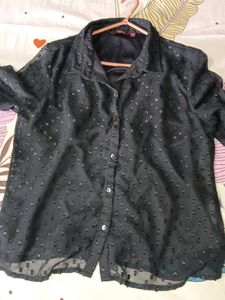 Elegant Black Textured Blouse