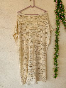 Crochet Knit Open Cardigan