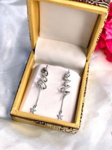 American Diamond Stylish Design With Star Earrings Pure Silver 925