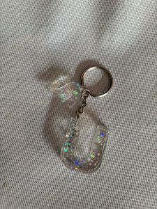 Sparkly Letter J Keychain