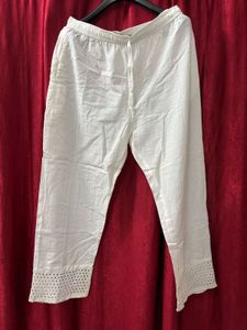Elegant White Cotton Pants