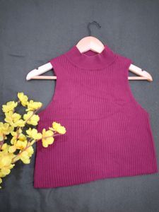 Rue21 Maroon Ribbed Knitted Stretchable Top Xl