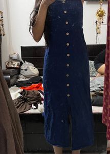TRENDS Blue Printed Button-Down Kurta
