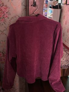 Burgundy Corduroy Collared Shirt