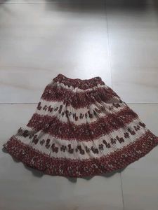Bohemian Floral Print Pleated Skirt