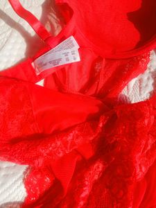 Red Lace Bodysuit Lingerie