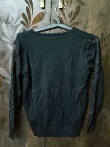 Black Long Sleeve Knit Top