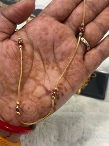 Gold Chain with Red Beads