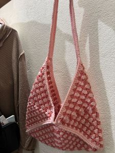 Crocheted Pink Tote Bag