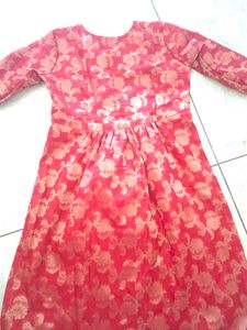 Red &amp; Gold Floral One Piece