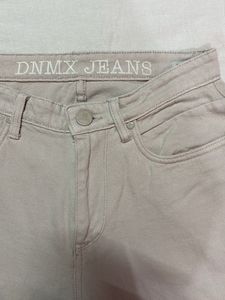 Cream Straight Leg Jeans