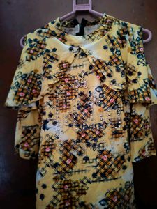 Designer Yellow Printed top