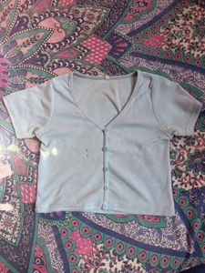 Cute Baby Blue Cropped Top