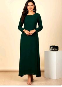 Elegant Green Kurta with Embellished Neckline