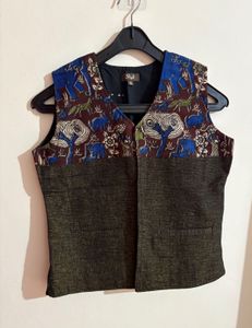 Stylish Ethnic Print Vest Jacket