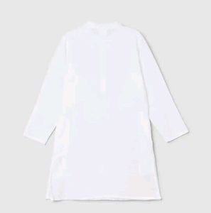 Men's White Kurta with Gold Embroidery