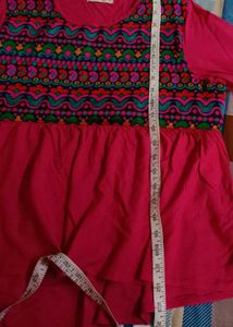 Embroidered hot Pink Kurta/top