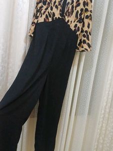 Leopard Print &amp; Black Jumpsuit