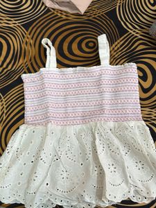 Smocked Eyelet Crop Top