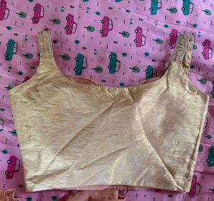 Embellished Gold Blouse And Pallazo Pants
