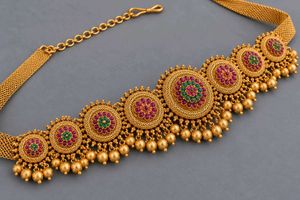 kushal's Antique Kundan Gold Finish Kamarband