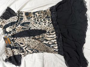 3 for 999 y2k Leopard Print Ruffle Dress