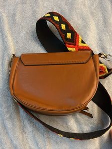 Stylish Brown Crossbody Bag with Embellished Strap