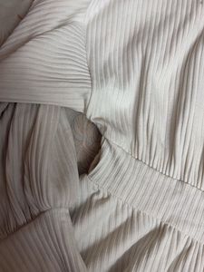 Cream Textured Peplum Top