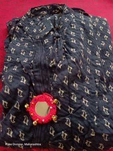 Stylish Navy Blue Printed Kurta