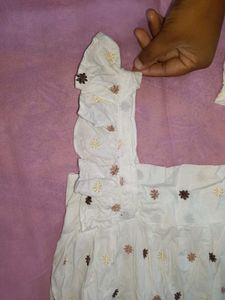 Boho Embroidered White Top