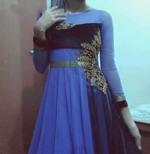 Elegant Blue &amp; Black Gown
