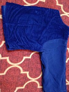 Elegant Royal Blue Velvet Blouse