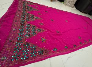 Vibrant Pink Embellished Saree
