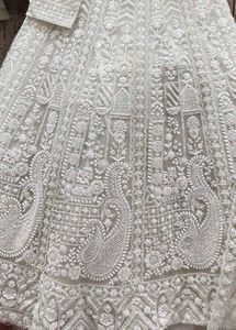Exquisite White cut Dana Lehenga choli With Dupatt