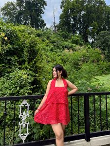 Red Floral Mini Dress