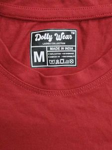 Women's Red 'Just Breathe' Graphic T-Shirt