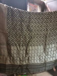 Elegant Geometric Pattern Saree ptola net thread w