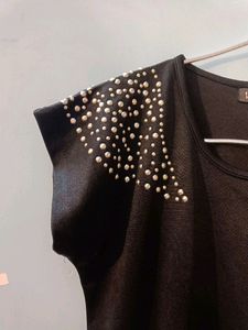 Black Top With Embellished Details