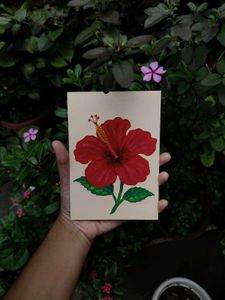 🌺 Handmade Hibiscus Mini Painting | For Sale 🎨