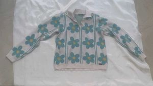 Floral Pattern Knit Sweater