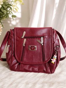 Maroon Crossbody Handbag