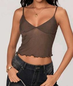 Brown Sheer Camisole Top